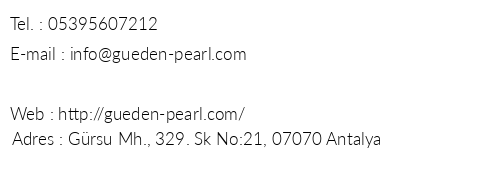 Gden Pearl telefon numaralar, faks, e-mail, posta adresi ve iletiim bilgileri
